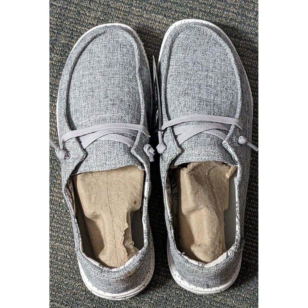 Women's Hey Dude Wendy L Linen Iron Grey Casual Slip On Lightweight Size 9 New - Picture 2 of 8